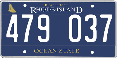 RI license plate 479037