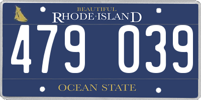 RI license plate 479039