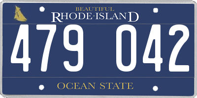 RI license plate 479042
