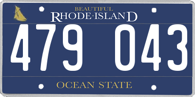 RI license plate 479043