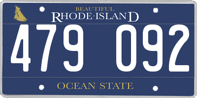RI license plate 479092