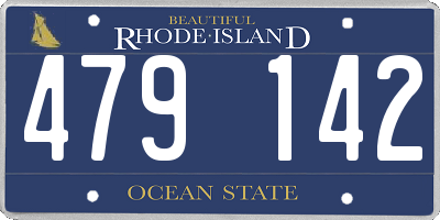 RI license plate 479142