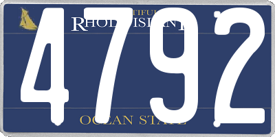 RI license plate 4792