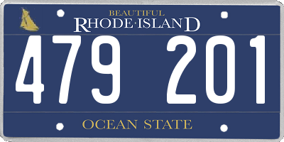 RI license plate 479201