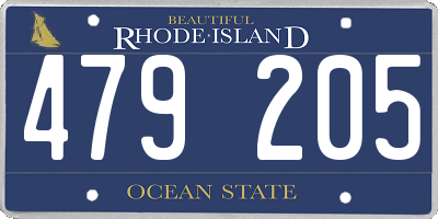 RI license plate 479205