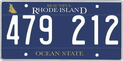 RI license plate 479212