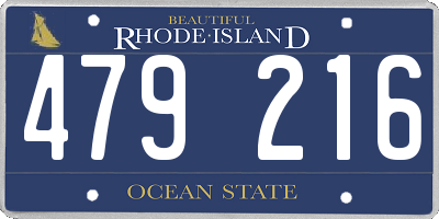 RI license plate 479216