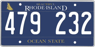 RI license plate 479232