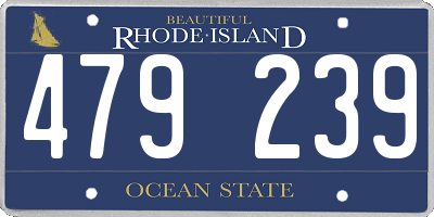 RI license plate 479239