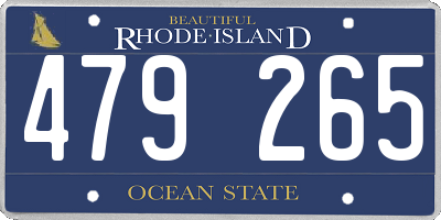 RI license plate 479265