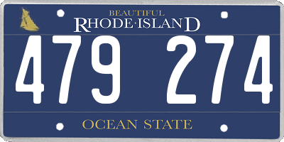 RI license plate 479274