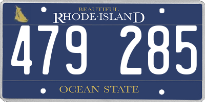 RI license plate 479285