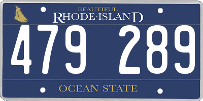 RI license plate 479289