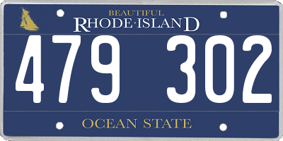 RI license plate 479302
