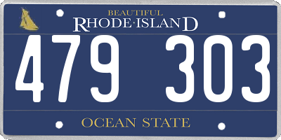 RI license plate 479303