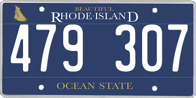 RI license plate 479307