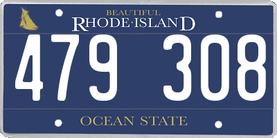 RI license plate 479308