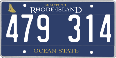 RI license plate 479314