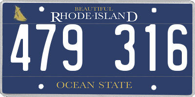 RI license plate 479316