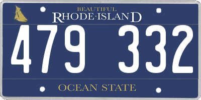 RI license plate 479332