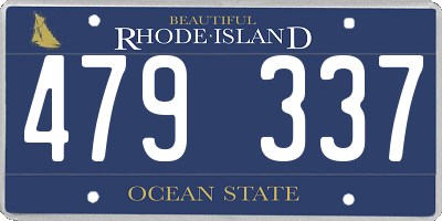 RI license plate 479337