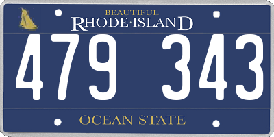 RI license plate 479343