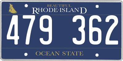 RI license plate 479362