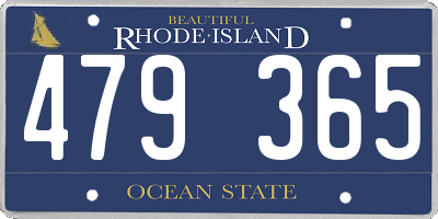 RI license plate 479365