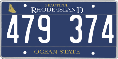 RI license plate 479374