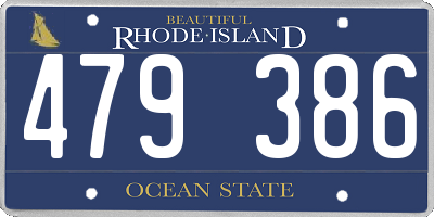RI license plate 479386