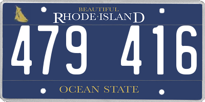RI license plate 479416