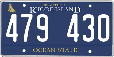 RI license plate 479430