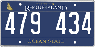 RI license plate 479434