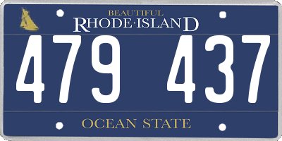 RI license plate 479437