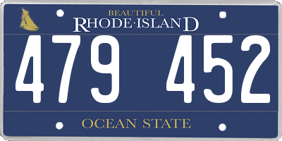 RI license plate 479452