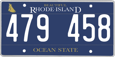 RI license plate 479458