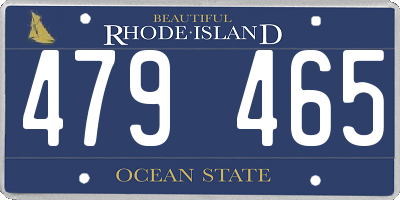 RI license plate 479465
