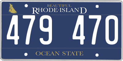 RI license plate 479470