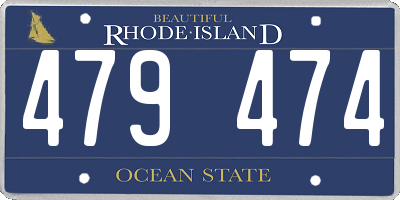 RI license plate 479474