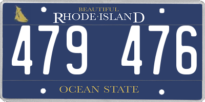 RI license plate 479476
