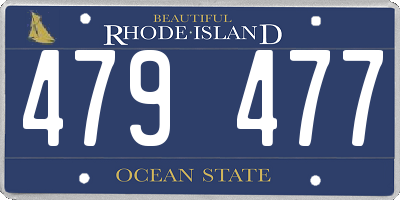 RI license plate 479477