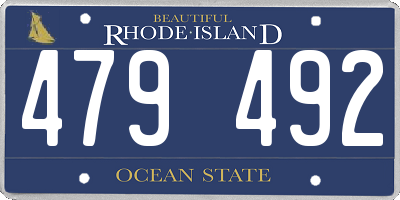 RI license plate 479492