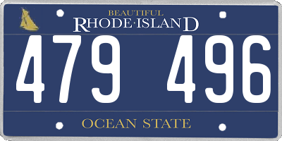 RI license plate 479496