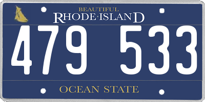 RI license plate 479533