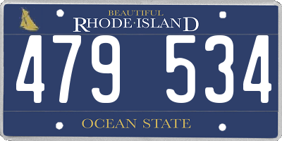 RI license plate 479534