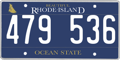 RI license plate 479536