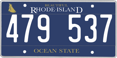 RI license plate 479537