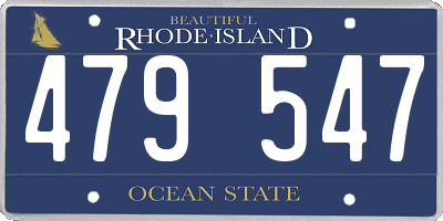 RI license plate 479547