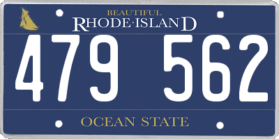 RI license plate 479562