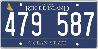 RI license plate 479587